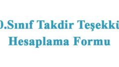 10.Sınıf Takdir Teşekkür Hesaplama