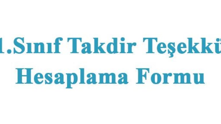 11.Sınıf Takdir Teşekkür Hesaplama