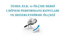 Temel Elektronik ve Ölçme 1.Dönem  Performans Konuları ve Değerlendirme Ölçeği